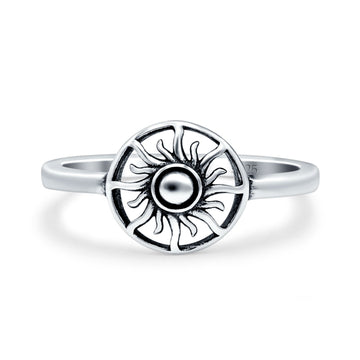 Sun Oxidized Band Solid 925 Sterling Silver Thumb Ring (8mm)